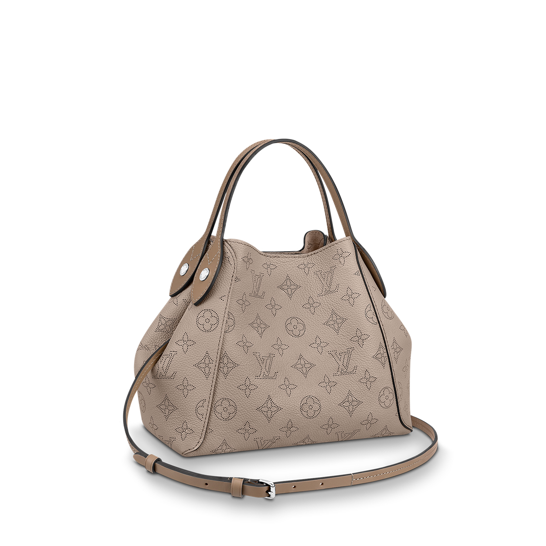Louis Vuitton HINA MM Handbag Mahina Calf M54351 Galet Gray